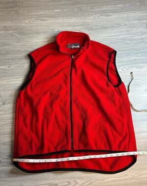 Nike Fleece Vest Size L Red Full Zip